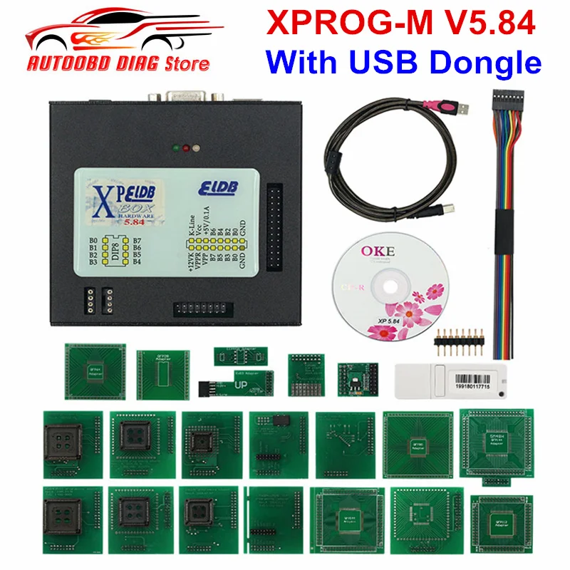 2018 новейший XPROG V5.84 X PROG BOX ECU Программатор M 5 84 с USB Dongle Prog автомобильный чип тюнинг