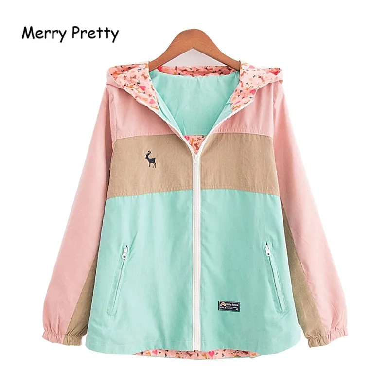 Merry Pretty Autumn New Women Jackets Loose Pocket Zipper Cartoon Print Hooded Coat Two Side Wear Casual Jacket Female Outerwear
Merry Pretty Autumn New Women Jackets Loose Pocket Zipper Cartoon Print Hooded Coat Two Side Wear Casual Jacket Female Outerwear