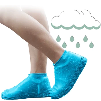 

1 Pair Silicone Waterproof Shoe Covers Reusable Overshoes Non-slip Flats Ankle Boots Rain Shoes Protectors For Raining Outdoor