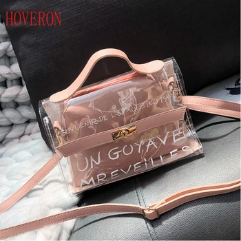 HOVERON 2pcs Fashion Women Clear Transparent Shoulder Bag Jelly Candy Summer Beach Handbag Woman Messenger Bags Bolsa Feminina
HOVERON 2pcs Fashion Women Clear Transparent Shoulder Bag Jelly Candy Summer Beach Handbag Woman Messenger Bags Bolsa Feminina