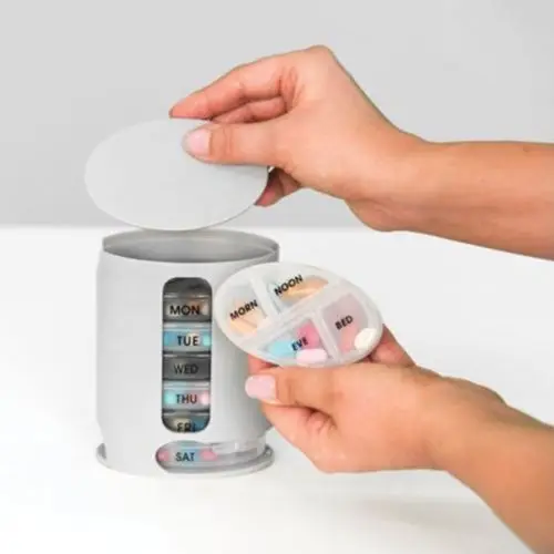 Hot Pro Pill Box 7 Days Medicine Container Round Case Dispenser Vitamin Organizer
Hot Pro Pill Box 7 Days Medicine Container Round Case Dispenser Vitamin Organizer