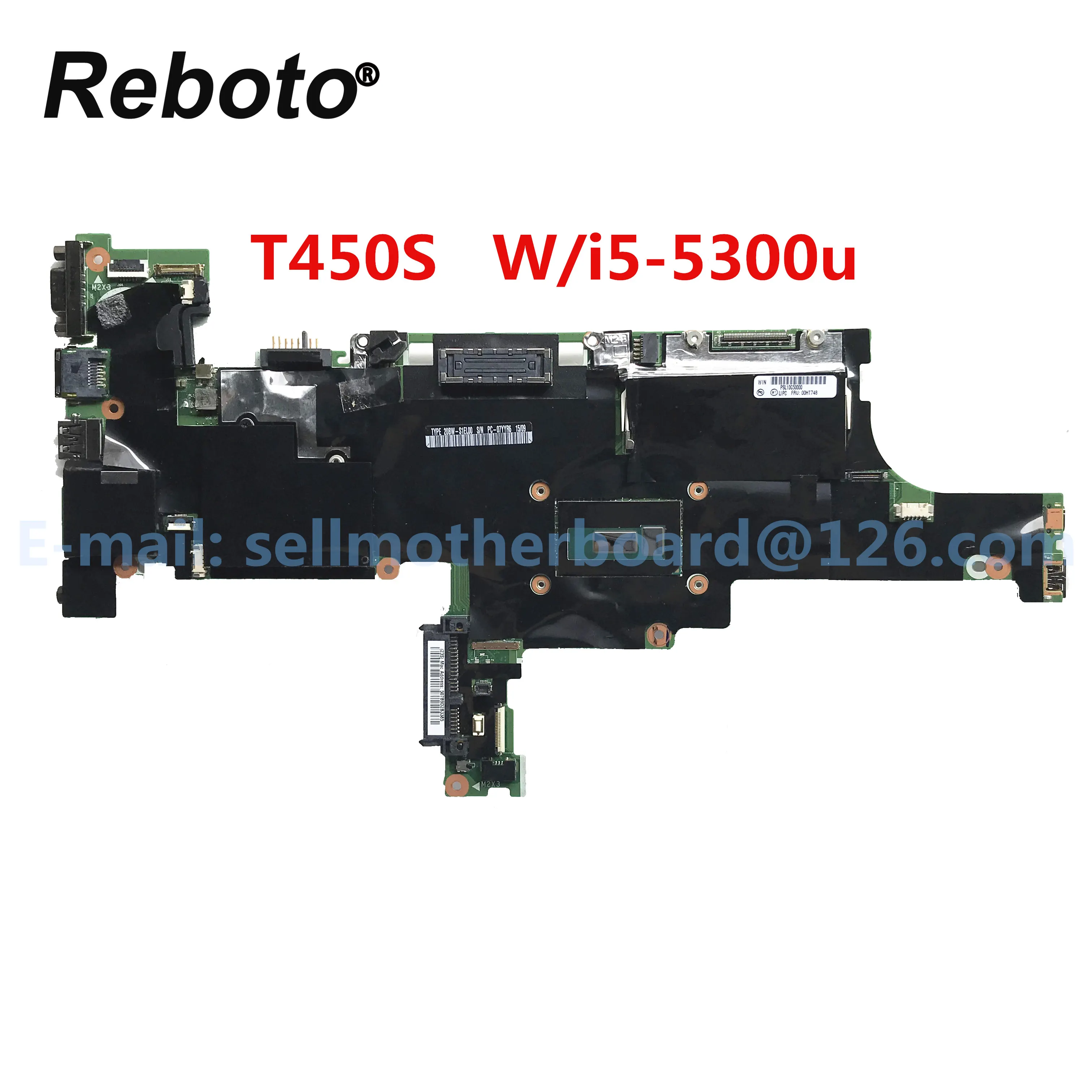 FOR Lenovo ThinkPad T450S Laptop motherboard FRU:00HT748 AIMT1 NM-A301 With i5-5300 CPU 4GB RAM MB 100% Tested Fast Ship
FOR Lenovo ThinkPad T450S Laptop motherboard FRU:00HT748 AIMT1 NM-A301 With i5-5300 CPU 4GB RAM MB 100% Tested Fast Ship