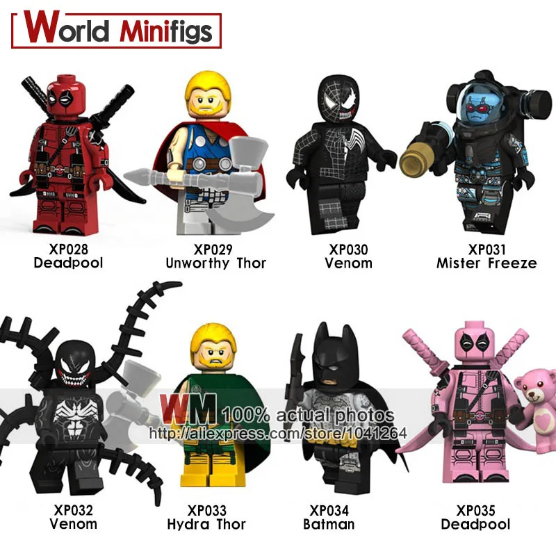 Single Sale Super Heroes Deadpool Unworthy Thor Venom Mister Freeze Hydra Thor Building Blocks Action Children Gift Toys
Single Sale Super Heroes Deadpool Unworthy Thor Venom Mister Freeze Hydra Thor Building Blocks Action Children Gift Toys
