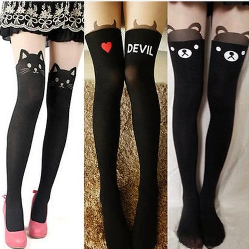 Tall Girls Cartoon Fake Pantyhose Stitching Bottoming Barreled Stretch Tights Cat/ Bear/ Devil Print Stockings
Tall Girls Cartoon Fake Pantyhose Stitching Bottoming Barreled Stretch Tights Cat/ Bear/ Devil Print Stockings