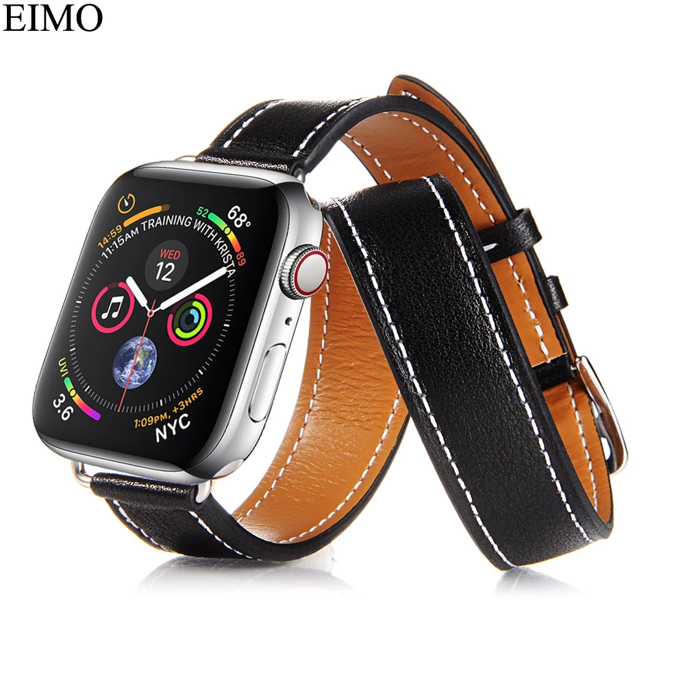 EIMO Genuine leather Loop Strap For Apple Watch Hermes 4 44mm 40mm iwatch band serise 4 Double Tour Wrist bracelet watchband
EIMO Genuine leather Loop Strap For Apple Watch Hermes 4 44mm 40mm iwatch band serise 4 Double Tour Wrist bracelet watchband