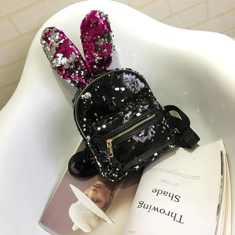 Mini Sequins Backpack Cute Rabbit Ears Shoulder Bag For Women Girls Travel Bag Bling Shiny Backpack Mochila Feminina Escolar
Mini Sequins Backpack Cute Rabbit Ears Shoulder Bag For Women Girls Travel Bag Bling Shiny Backpack Mochila Feminina Escolar
