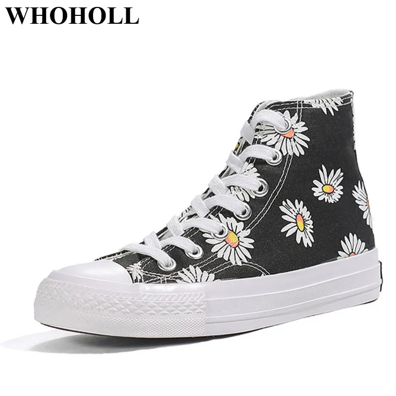 New Women High Top Canvas Shoes Lace-up Sneakers with Floral Print Stylish Female Skate Footwear Black Student Anti-skid Design
New Women High Top Canvas Shoes Lace-up Sneakers with Floral Print Stylish Female Skate Footwear Black Student Anti-skid Design