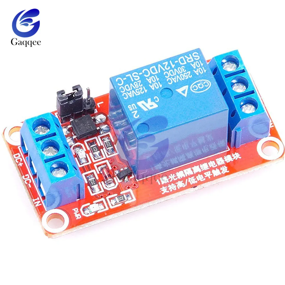 

5PCS/Lot 12V 1 Channel Relay Shield with Optocoupler High/Low Level Trigger Power Supply Relay Module for Arduino Relay Board