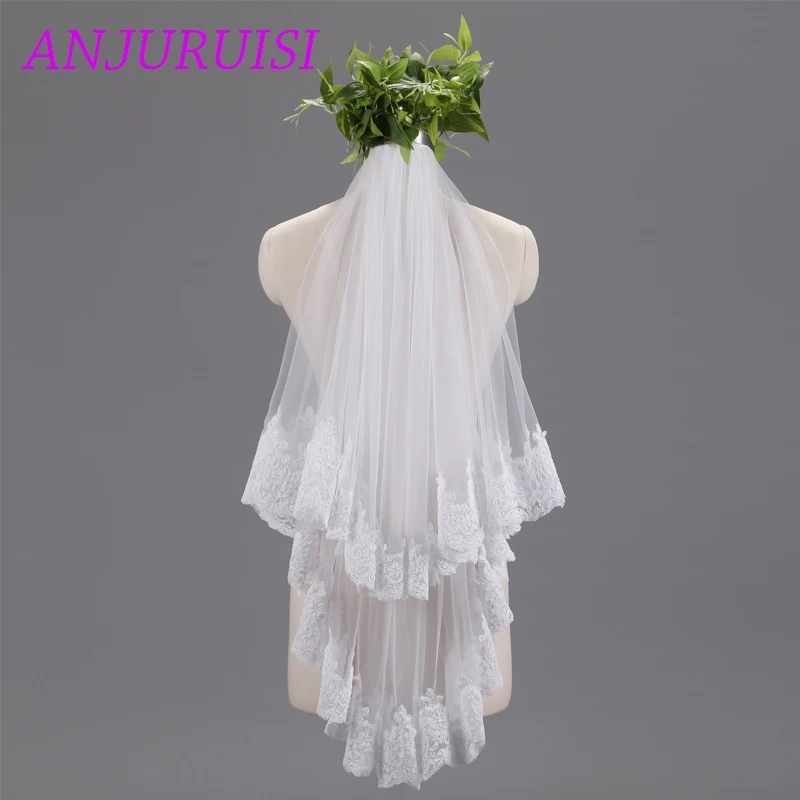 ANJURUISI New Elegant Shoulder Length Veil Lace Edge Two Layer Wedding Veil Tulle veu de noiva Bridal Accessories With Comb Real
ANJURUISI New Elegant Shoulder Length Veil Lace Edge Two Layer Wedding Veil Tulle veu de noiva Bridal Accessories With Comb Real