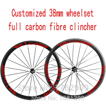 Free ship customized 700C 38mm clincher rims road bicycle aero 3K/UD/12K full carbon fibre bike wheelsets 20.5/23/25mm width
Free ship customized 700C 38mm clincher rims road bicycle aero 3K/UD/12K full carbon fibre bike wheelsets 20.5/23/25mm width