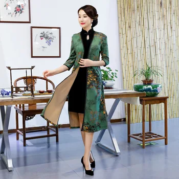 Hot Sale Ladies Chinese Style Velvet Warm 2PCS Cheongsam&Jacket Tang Set Classic Print Flower Handmade Button Qipao Aodai Suit
Hot Sale Ladies Chinese Style Velvet Warm 2PCS Cheongsam&Jacket Tang Set Classic Print Flower Handmade Button Qipao Aodai Suit
