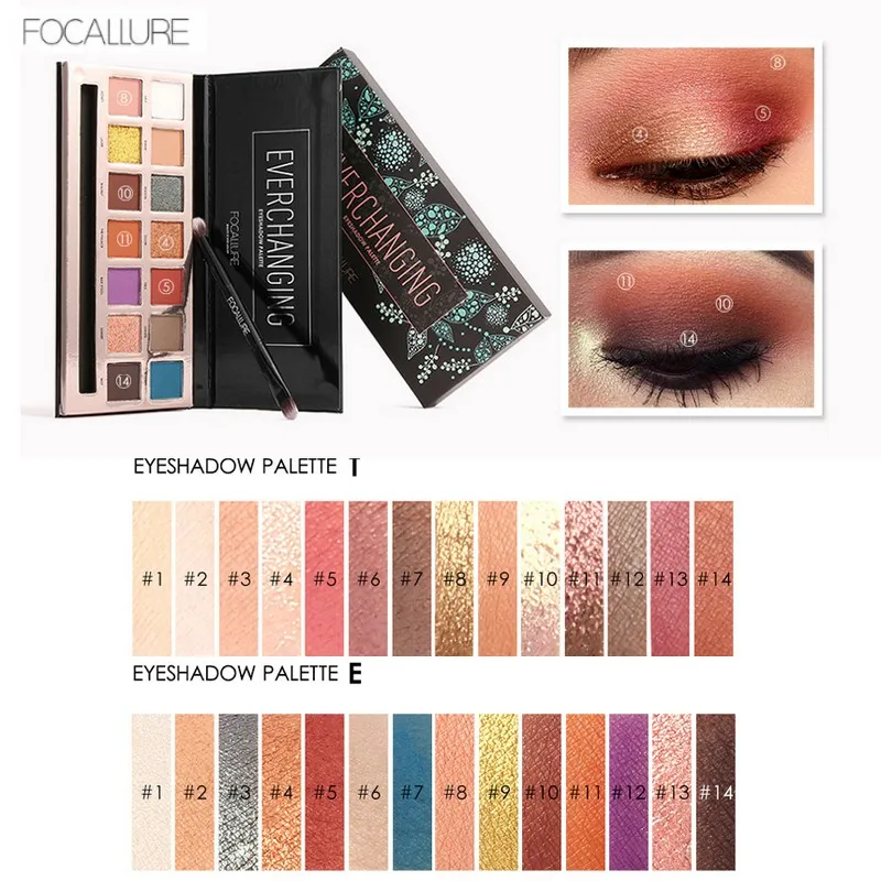 FOCALLURE 14Colors Eyeshadow Palette Matte Glitter Shimmer Tropical Vacation Palette with Brush FA49
FOCALLURE 14Colors Eyeshadow Palette Matte Glitter Shimmer Tropical Vacation Palette with Brush FA49