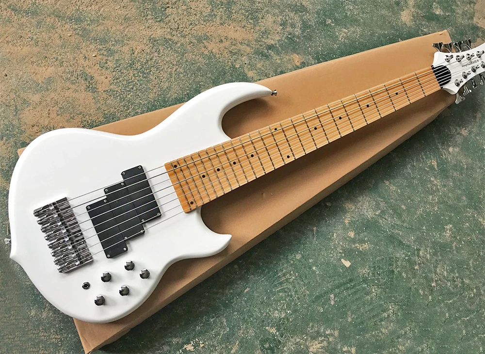 8 stringWhite Electric Bass Guitar with 3 Pickups,Neck-thru-Body,24 Frets,Black Hardwares,offering customized services
8 stringWhite Electric Bass Guitar with 3 Pickups,Neck-thru-Body,24 Frets,Black Hardwares,offering customized services