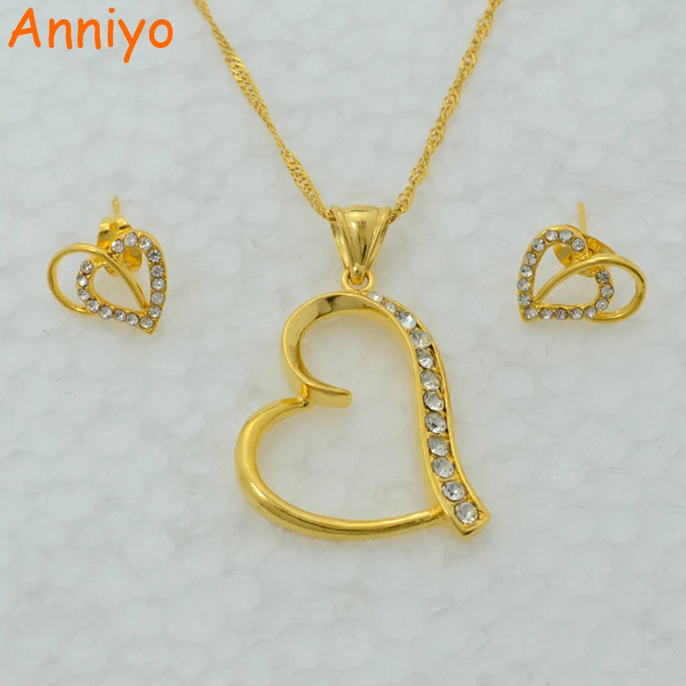 Anniyo Romantic Heart Set Jewelry Gold Color Love Pendant Necklace/Earrings Bride Matrimonial/Wife/Girl Friend
Anniyo Romantic Heart Set Jewelry Gold Color Love Pendant Necklace/Earrings Bride Matrimonial/Wife/Girl Friend