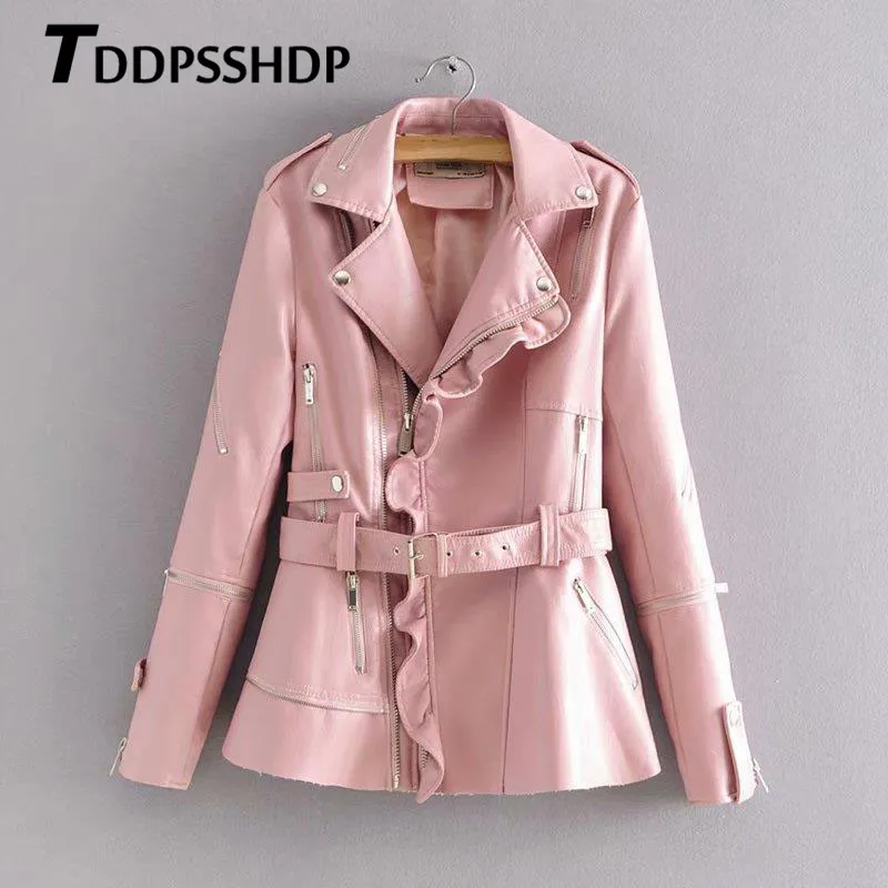 Edible Tree Fungus Shape Sweet Design Women Pu Jacket Pink Burgundy Black Color Waist Belt Female Coat
Edible Tree Fungus Shape Sweet Design Women Pu Jacket Pink Burgundy Black Color Waist Belt Female Coat