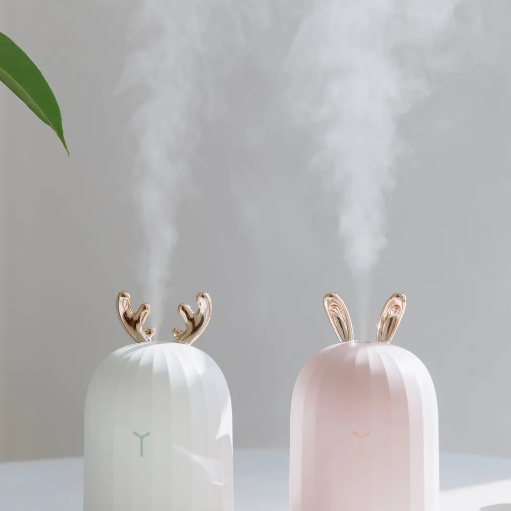 Ultrasonic Air Humidifier 220ML USB Mist Maker with LED light cute Rabbit Deer Small Sprayer white and pink
Ultrasonic Air Humidifier 220ML USB Mist Maker with LED light cute Rabbit Deer Small Sprayer white and pink