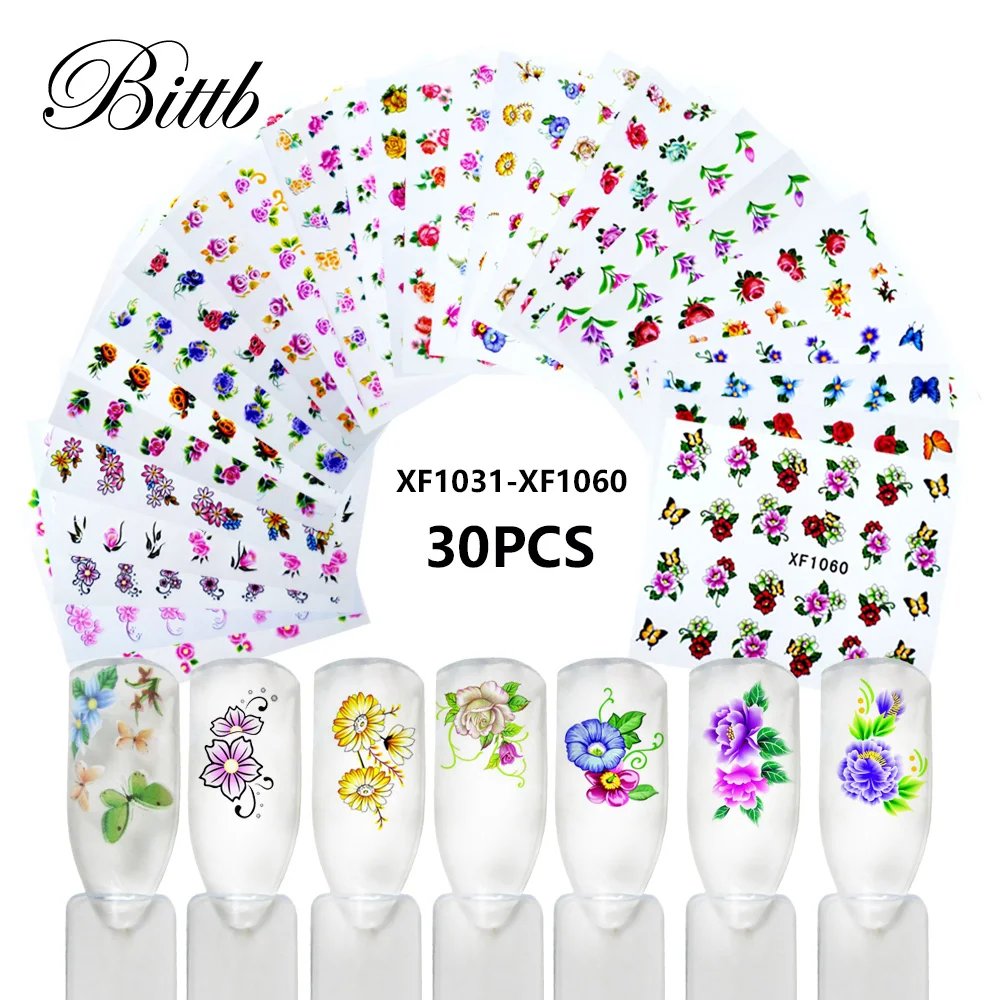Bittb 30pcs Flower Nail Sticker Decals Floral Nail Art Stickers Tattoo Water Transfer Fingernails Decoration Manicure Tools
Bittb 30pcs Flower Nail Sticker Decals Floral Nail Art Stickers Tattoo Water Transfer Fingernails Decoration Manicure Tools