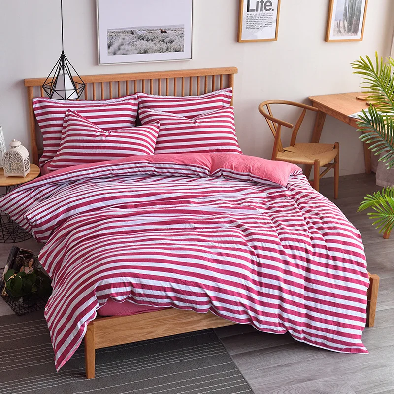 2018 Spring 100% cotton bedding set Stripe style summer duvet cover set Pastoral grid bed linen navy stripe bedding grey sheet
2018 Spring 100% cotton bedding set Stripe style summer duvet cover set Pastoral grid bed linen navy stripe bedding grey sheet