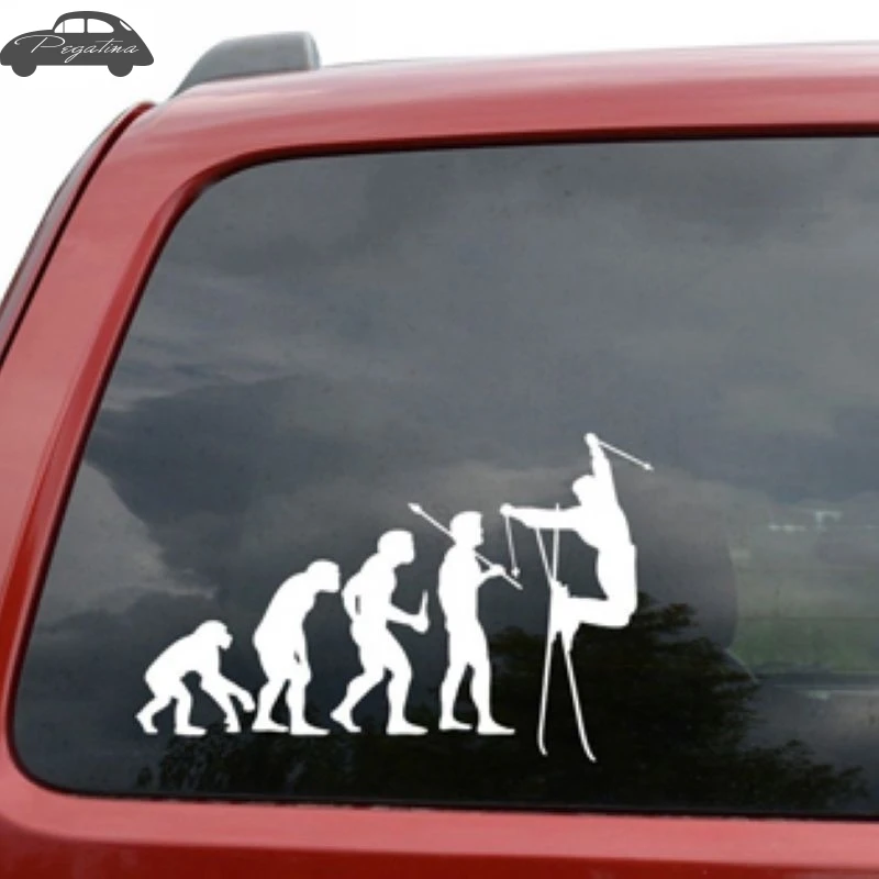 Pegatina Evolution Skiing Sticker Winter Sports Snow Decal Ski Posters Vinyl Wall Decals Decor Mural Skiing Sticker