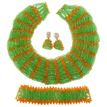 Fashion Light Green Orange Nigerian Wedding African Beads Jewelry Set Crystal Beaded Necklace Bridal Party Jewelry Sets SXK008
Fashion Light Green Orange Nigerian Wedding African Beads Jewelry Set Crystal Beaded Necklace Bridal Party Jewelry Sets SXK008
