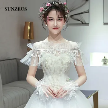 Boat Neck Short Wedding Wraps with Tassels Dot Tulle Elegant Bridal Wedding Bolero chaqueta torera mujer SW23
Boat Neck Short Wedding Wraps with Tassels Dot Tulle Elegant Bridal Wedding Bolero chaqueta torera mujer SW23
