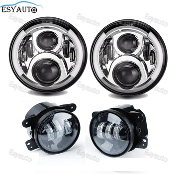 DOT Approved 7'' inch Round LED Headlights + 4 inch LED Passing Fog Lights for Jeep Wrangler
DOT Approved 7'' inch Round LED Headlights + 4 inch LED Passing Fog Lights for Jeep Wrangler