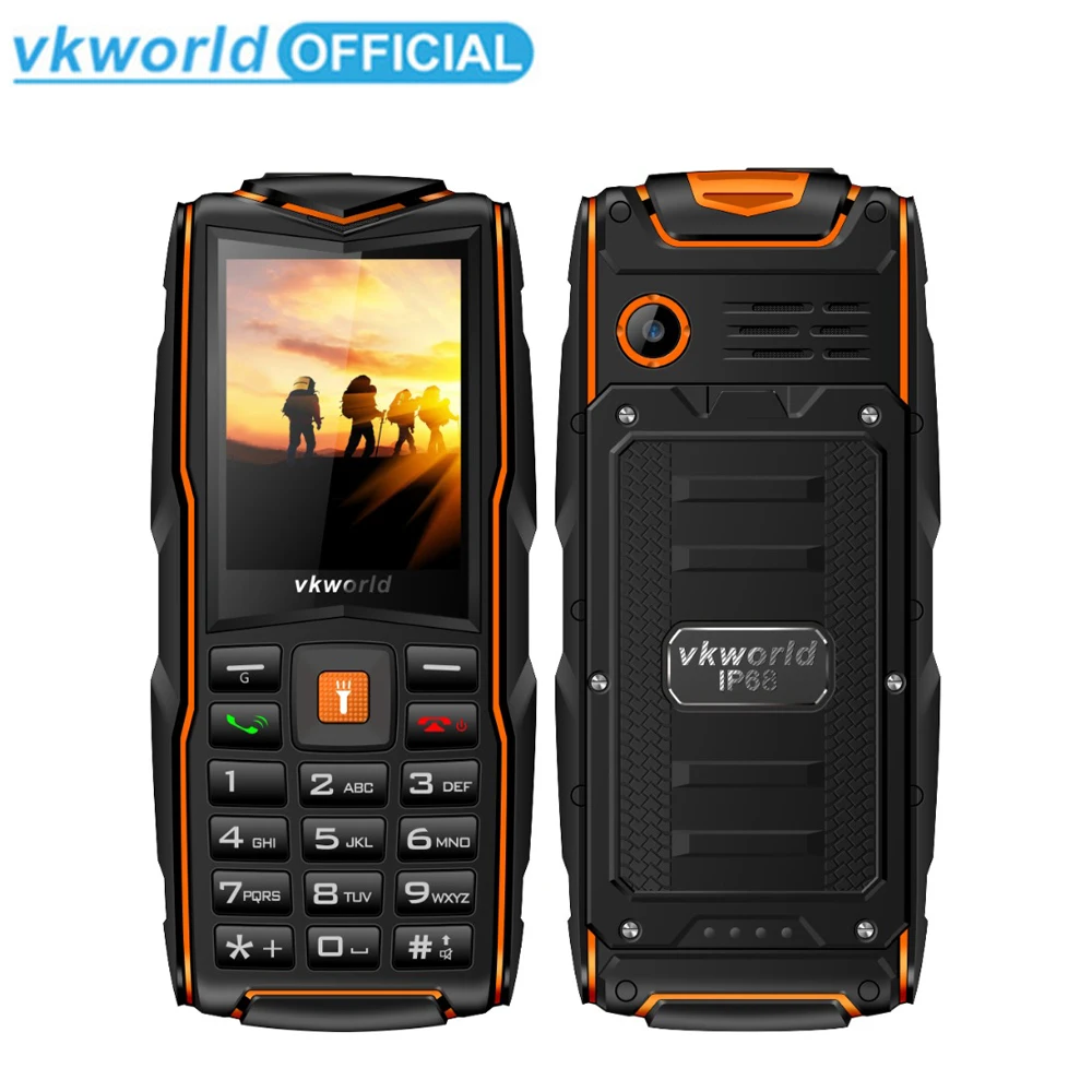 VKWorld новый камень V3 IP68 водонепроницаемый 2 4 дюйма 3000 мАч мобильный телефон GSM FM