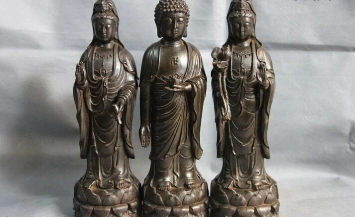 S0700 Tibet Buddhism Temple Copper Bronze Three Saints of the West Buddha Set statue D0318
S0700 Tibet Buddhism Temple Copper Bronze Three Saints of the West Buddha Set statue D0318