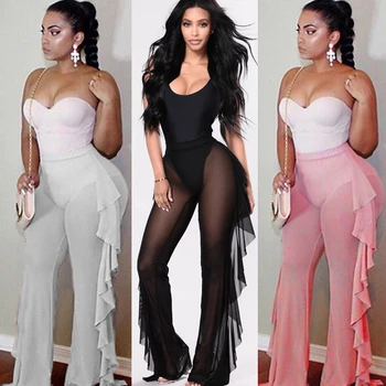 Women Wide Leg Pants 2018 Sexy Women Beach Mesh Ruffles Sheer Wide Leg Pants Bikini Cover Loose Pants
Women Wide Leg Pants 2018 Sexy Women Beach Mesh Ruffles Sheer Wide Leg Pants Bikini Cover Loose Pants