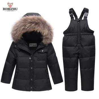 Children Ski Sets Fur Hooded Boy Girl Duck Down Warm Kids Snowsuit Winter Clothes Outerwear Coats Boy Girls Down Ski suit
Children Ski Sets Fur Hooded Boy Girl Duck Down Warm Kids Snowsuit Winter Clothes Outerwear Coats Boy Girls Down Ski suit