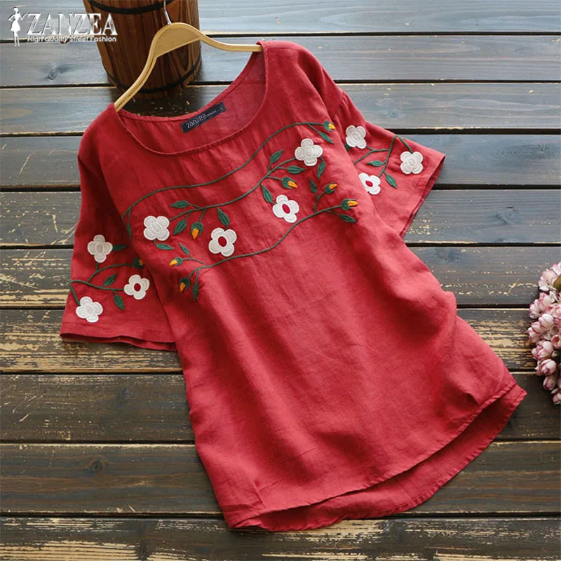 Oversized Women's Embroidery Blouse Vintage Linen Tunic Casual White Tops Female Short Sleeve Blusas Woman Summer Shirt Chemise
Oversized Women's Embroidery Blouse Vintage Linen Tunic Casual White Tops Female Short Sleeve Blusas Woman Summer Shirt Chemise