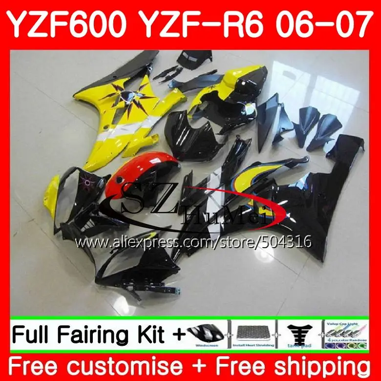 Body For YAMAHA Black Yellow YZF600 YZF-R6 06 07 YZF 600 R 6 Bodywork 69SH8 YZFR6 06 07 YZF-R600 YZF R6 2006 2007 Fairings kit
Body For YAMAHA Black Yellow YZF600 YZF-R6 06 07 YZF 600 R 6 Bodywork 69SH8 YZFR6 06 07 YZF-R600 YZF R6 2006 2007 Fairings kit