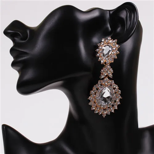 SHUANGR Crystal Teardrop Long Gold Color Earrings Bridal Large Drop Earrings for Women Fashion Wedding Jewelry
SHUANGR Crystal Teardrop Long Gold Color Earrings Bridal Large Drop Earrings for Women Fashion Wedding Jewelry