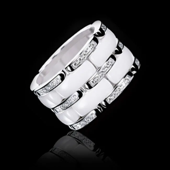 5#~11# High Quality Stainless Steel Ring Double Rows Black And White Ceramic Rings for Women And Men Fashion Jewelry DJR040
5#~11# High Quality Stainless Steel Ring Double Rows Black And White Ceramic Rings for Women And Men Fashion Jewelry DJR040