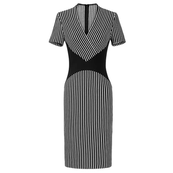 Hot Sale Women Patchwork Stripe Print Dress Elegant V-Neck Short Sleeve Work Dresses J0613
Hot Sale Women Patchwork Stripe Print Dress Elegant V-Neck Short Sleeve Work Dresses J0613