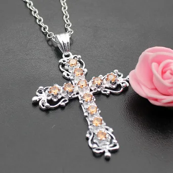 Hermosa Jewelry PRETTY Crosses Orange Morganite Silver Color Necklace Pendants 50MM HP008
Hermosa Jewelry PRETTY Crosses Orange Morganite Silver Color Necklace Pendants 50MM HP008