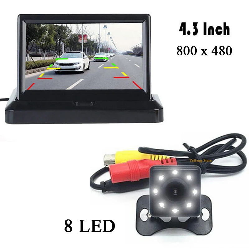 Auto Assistance Parking 8 LED Night Vision Reverse CCD Car Back Camera 4.3 inch Color LCD DISPLAY LCD Video Folding Monitor
Auto Assistance Parking 8 LED Night Vision Reverse CCD Car Back Camera 4.3 inch Color LCD DISPLAY LCD Video Folding Monitor