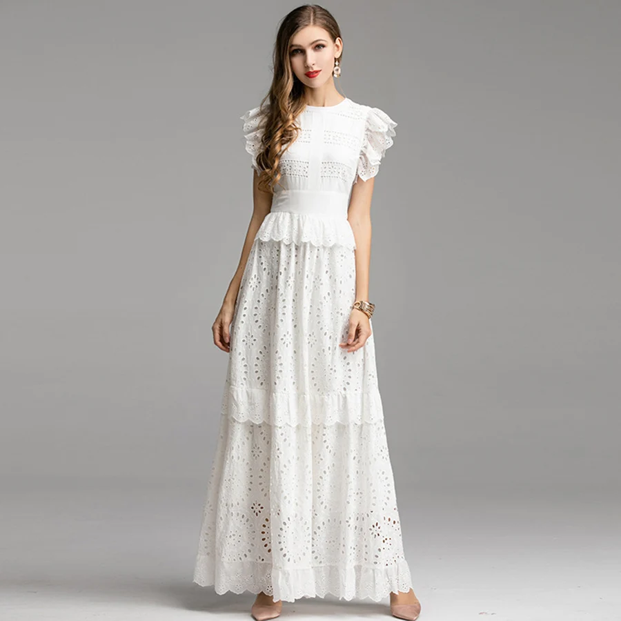 VERDEJULIAY High Quality Women Dress 2019 Luxury Lace Patchwork Ladies Ruffles White/Green Embroidery Hollow out Midi Long Dress
VERDEJULIAY High Quality Women Dress 2019 Luxury Lace Patchwork Ladies Ruffles White/Green Embroidery Hollow out Midi Long Dress