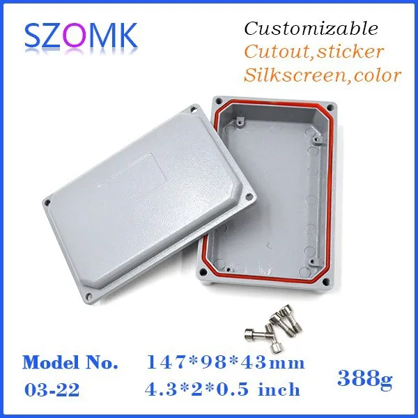 10 pcs/lot weatherproof junction boxes in material aluminium fit pcb size and in grey color 147x98x43mm
10 pcs/lot weatherproof junction boxes in material aluminium fit pcb size and in grey color 147x98x43mm