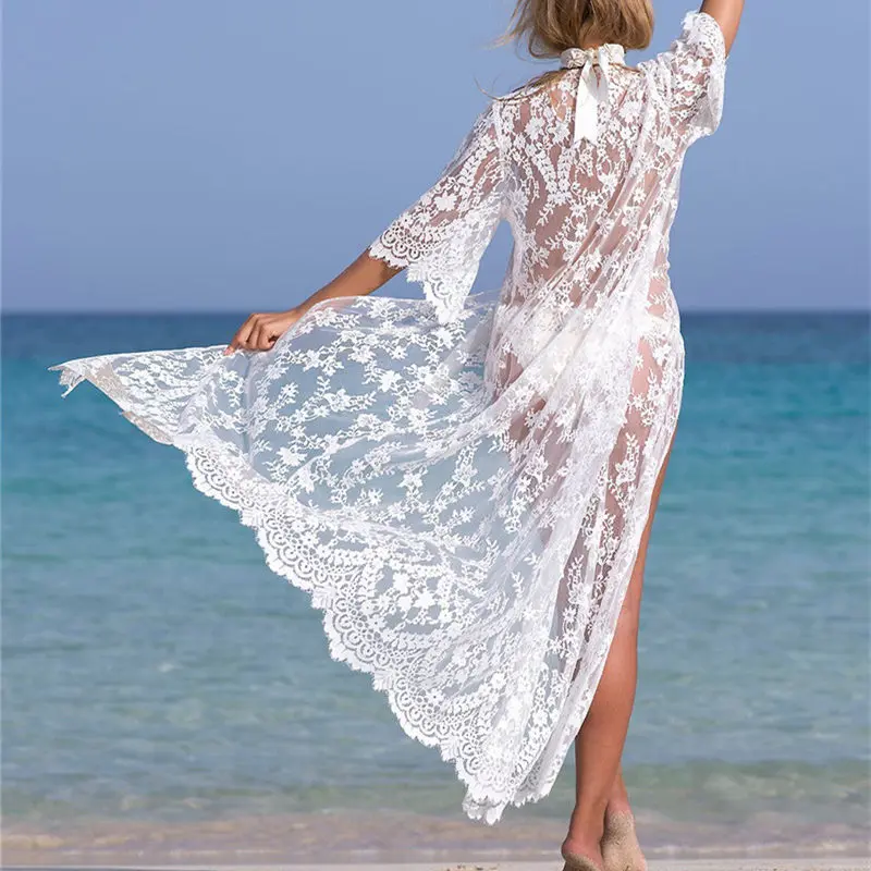 2019 Long Cardigan Beach Wear Cover Up Women White Kaftan Beach Dress Tunic Summer Lace Pareo Bikini Cover-Up Swimsuit Sexy Robe
2019 Long Cardigan Beach Wear Cover Up Women White Kaftan Beach Dress Tunic Summer Lace Pareo Bikini Cover-Up Swimsuit Sexy Robe