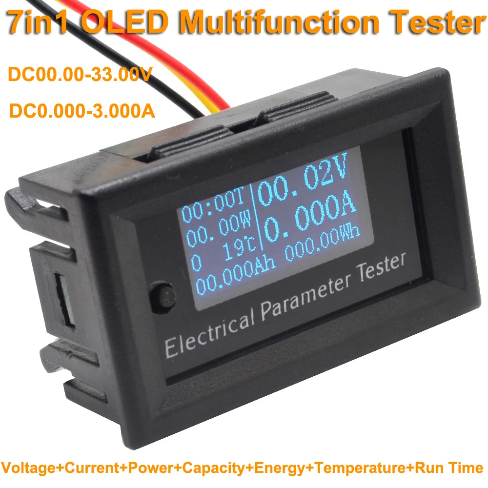 7 in1 OLED Multifunction Tester Voltage Current Time Temperature Capacity Meter Electrical Voltmeter Ammeter Blue Font 10000836
7 in1 OLED Multifunction Tester Voltage Current Time Temperature Capacity Meter Electrical Voltmeter Ammeter Blue Font 10000836