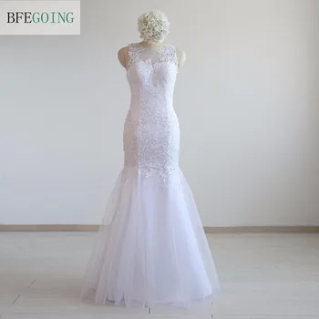 White Tulle Lace Mermaid/Trumpet Formal Evening Floor -Length Sleeveless Real Photos Custom made
White Tulle Lace Mermaid/Trumpet Formal Evening Floor -Length Sleeveless Real Photos Custom made