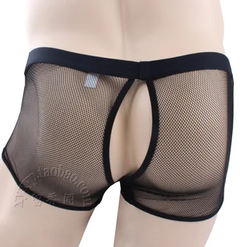 New Novelty Men's sexy panties transparent gauze perspective male Black fine mesh open-crotch panties boxer gay boxes shorts
New Novelty Men's sexy panties transparent gauze perspective male Black fine mesh open-crotch panties boxer gay boxes shorts