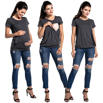 2019 NEW Summer Maternity Nursing Tops Polyester Breastfeeding Solid Simple Clothes Easy To Feed Baby Breastfeeding Clothes
2019 NEW Summer Maternity Nursing Tops Polyester Breastfeeding Solid Simple Clothes Easy To Feed Baby Breastfeeding Clothes