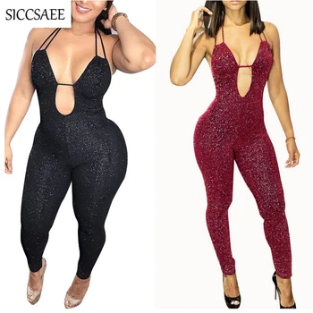 2018 Fall New Halter Bandage Jumpsuits For Women Sparkly Rompers Glitter Bodycon Bodysuit Backless V Neck Stripper Sexy Clubwear
2018 Fall New Halter Bandage Jumpsuits For Women Sparkly Rompers Glitter Bodycon Bodysuit Backless V Neck Stripper Sexy Clubwear