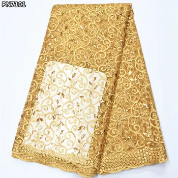 African lace fabric net french lace tulle fabric high quality Nigerian gold lace with sequins tulle lace fabric for dress PN71
African lace fabric net french lace tulle fabric high quality Nigerian gold lace with sequins tulle lace fabric for dress PN71
