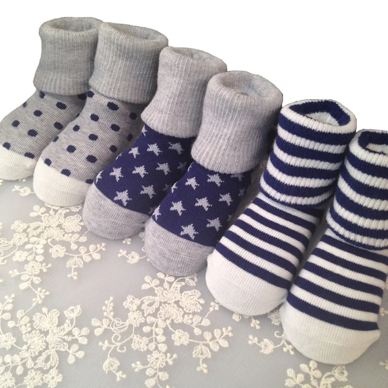 

New 12 pair Suitable for 6 Month-5 Year Cute Striped dots stars pattern Socks Baby Infant Newborn Socks Winter 100% Cotton Sock