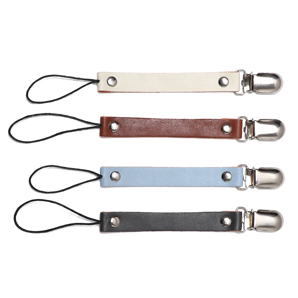 Leather Baby Short Pacifier Clip Chain Soother Nipple Holder Clasps Metal Dummy Clip Feeding For Baby Product Attache Sucette
Leather Baby Short Pacifier Clip Chain Soother Nipple Holder Clasps Metal Dummy Clip Feeding For Baby Product Attache Sucette
