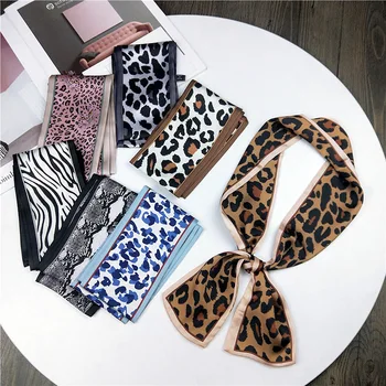 2019 Spring summer women small long silk scarf print Leopard pattern women tie scarf European neckerchief bag strap Decoration
2019 Spring summer women small long silk scarf print Leopard pattern women tie scarf European neckerchief bag strap Decoration