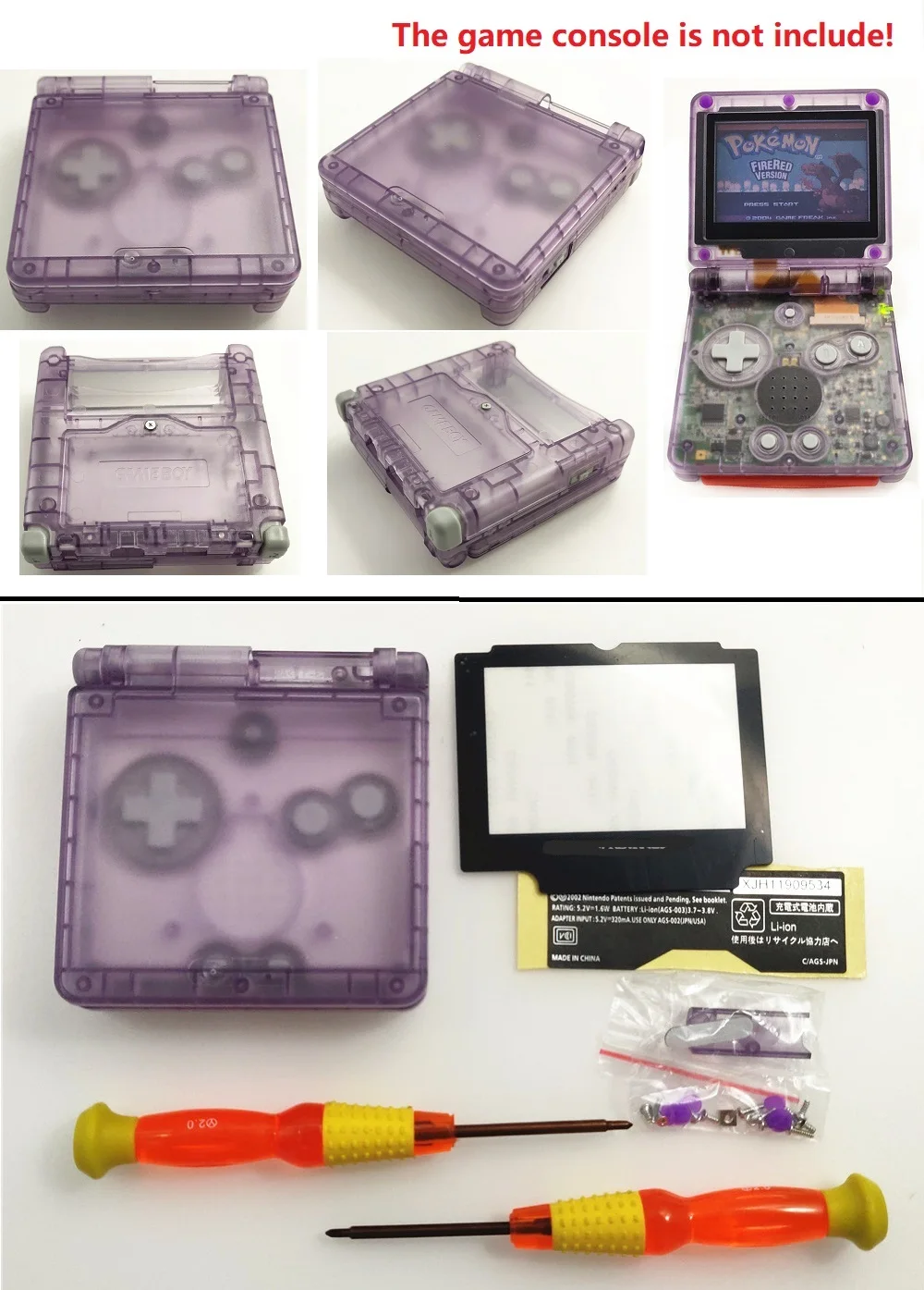 Transparent Clear Purple Shell Housing Case for Nintendo for GBA SP for Gameboy Advance SP Console
Transparent Clear Purple Shell Housing Case for Nintendo for GBA SP for Gameboy Advance SP Console